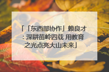 「东西部协作」赖良才：深耕苗岭四载 用教育之光点亮大山未来