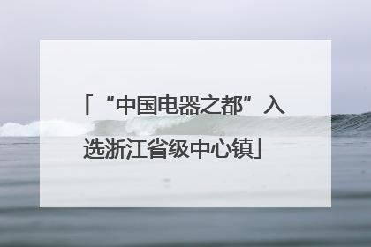 “中国电器之都”入选浙江省级中心镇