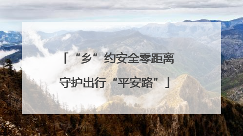 “乡”约安全零距离 守护出行“平安路”