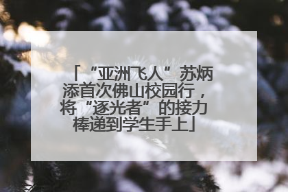 “亚洲飞人”苏炳添首次佛山校园行，将“逐光者”的接力棒递到学生手上