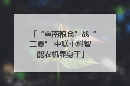 “冀南粮仓”战“三夏” 中联重科智能农机显身手