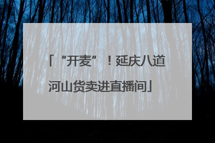 “开麦”！延庆八道河山货卖进直播间