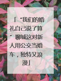 “我们的婚礼自己说了算”聊城这对新人用公交当婚车，独特又浪漫