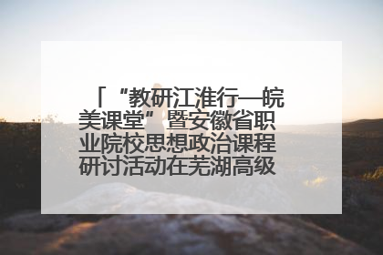 “教研江淮行—皖美课堂”暨安徽省职业院校思想政治课程研讨活动在芜湖高级职业技术学校举行