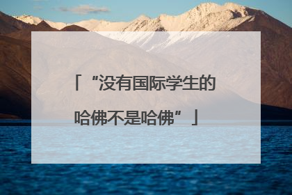 “没有国际学生的哈佛不是哈佛”