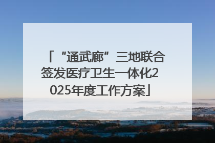 “通武廊”三地联合签发医疗卫生一体化2025年度工作方案