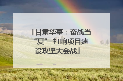 甘肃华亭：奋战当“夏” 打响项目建设攻坚大会战