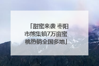 甜蜜来袭 枣阳市熊集镇7万亩蜜桃热销全国多地