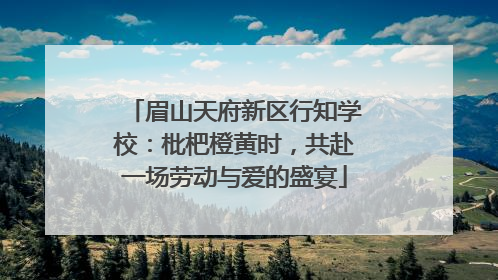 眉山天府新区行知学校：枇杷橙黄时，共赴一场劳动与爱的盛宴