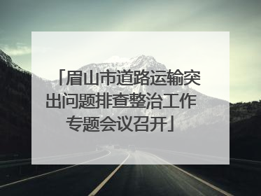 眉山市道路运输突出问题排查整治工作专题会议召开