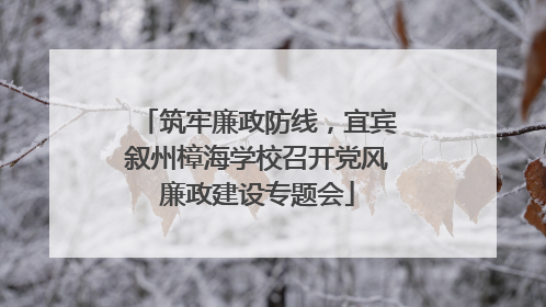 筑牢廉政防线，宜宾叙州樟海学校召开党风廉政建设专题会