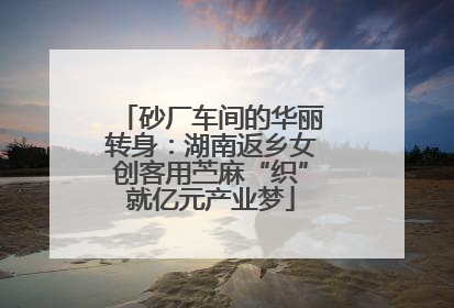 砂厂车间的华丽转身：湖南返乡女创客用苎麻“织”就亿元产业梦