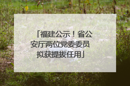 福建公示！省公安厅两位党委委员拟获提拔任用