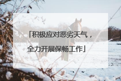 积极应对恶劣天气，全力开展保畅工作