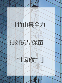 竹山县全力打好抗旱保苗“主动仗”