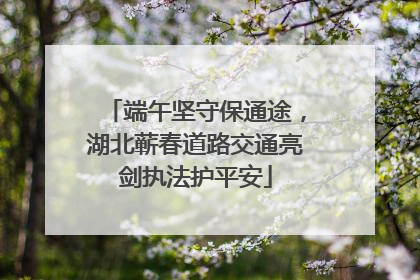端午坚守保通途，湖北蕲春道路交通亮剑执法护平安