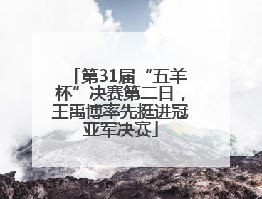 第31届“五羊杯”决赛第二日，王禹博率先挺进冠亚军决赛