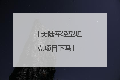 美陆军轻型坦克项目下马