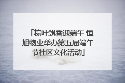 粽叶飘香迎端午 恒旭物业举办第五届端午节社区文化活动