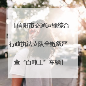信阳市交通运输综合行政执法支队全链条严查“百吨王”车辆