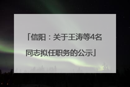 信阳：关于王涛等4名同志拟任职务的公示