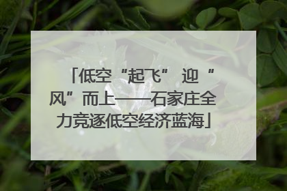 低空“起飞” 迎“风”而上——石家庄全力竞逐低空经济蓝海
