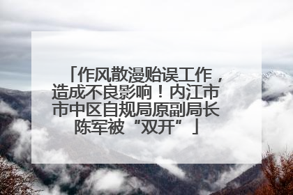 作风散漫贻误工作，造成不良影响！内江市市中区自规局原副局长陈军被“双开”