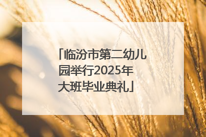 临汾市第二幼儿园举行2025年大班毕业典礼