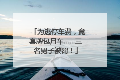 为逃停车费，竟套牌包月车……三名男子被罚！