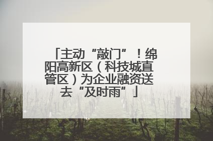 主动“敲门”！绵阳高新区（科技城直管区）为企业融资送去“及时雨”