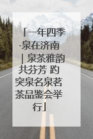 一年四季·泉在济南｜泉茶雅韵共芬芳 趵突泉名泉茗茶品鉴会举行
