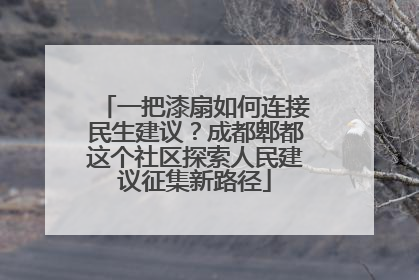 一把漆扇如何连接民生建议？成都郫都这个社区探索人民建议征集新路径