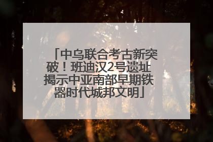 中乌联合考古新突破！班迪汉2号遗址揭示中亚南部早期铁器时代城邦文明