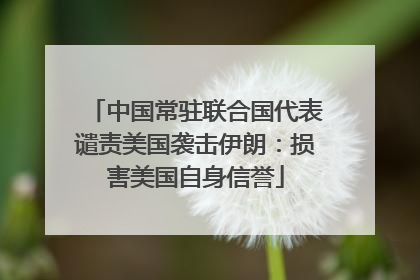 中国常驻联合国代表谴责美国袭击伊朗：损害美国自身信誉