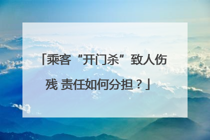 乘客“开门杀”致人伤残 责任如何分担？