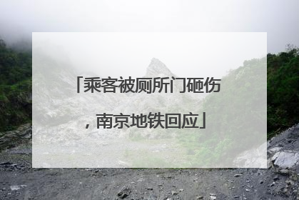 乘客被厕所门砸伤，南京地铁回应