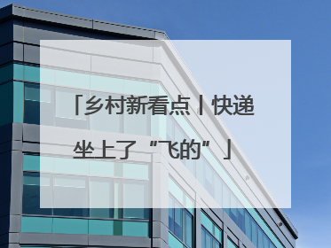 乡村新看点丨快递坐上了“飞的”