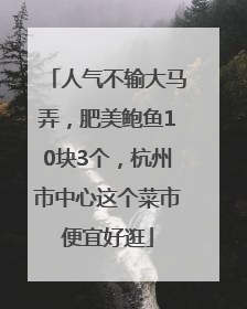 人气不输大马弄，肥美鲍鱼10块3个，杭州市中心这个菜市便宜好逛