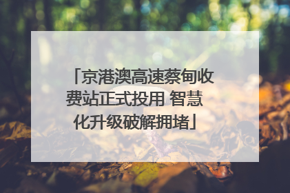 京港澳高速蔡甸收费站正式投用 智慧化升级破解拥堵