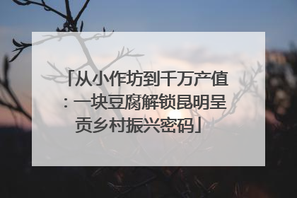 从小作坊到千万产值：一块豆腐解锁昆明呈贡乡村振兴密码