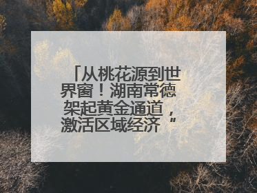 从桃花源到世界窗！湖南常德架起黄金通道，激活区域经济“一池春水”