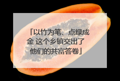 以竹为笔、点绿成金 这个乡镇交出了他们的共富答卷