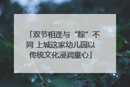 双节相逢与“粽”不同 上城这家幼儿园以传统文化浸润童心