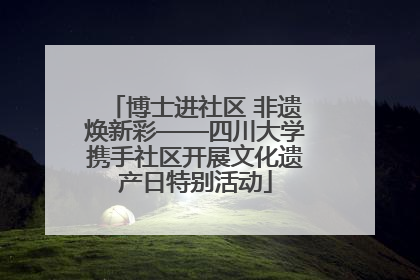 博士进社区 非遗焕新彩——四川大学携手社区开展文化遗产日特别活动