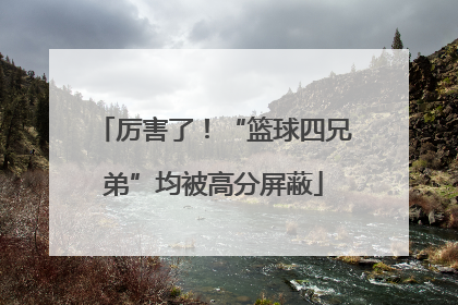 厉害了！“篮球四兄弟”均被高分屏蔽