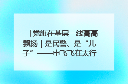 党旗在基层一线高高飘扬｜是民警、是“儿子”——申飞飞在太行山中的一线坚守