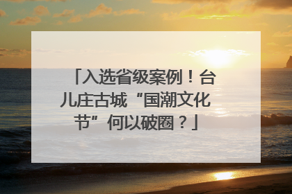 入选省级案例！台儿庄古城“国潮文化节”何以破圈？