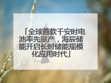 全球首款千安时电池率先量产，海辰储能开启长时储能规模化应用时代
