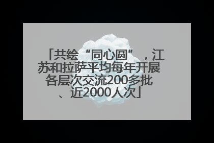 共绘“同心圆”，江苏和拉萨平均每年开展各层次交流200多批、近2000人次