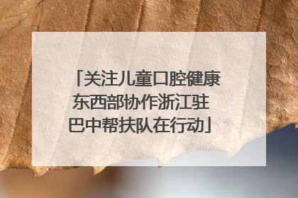 关注儿童口腔健康 东西部协作浙江驻巴中帮扶队在行动